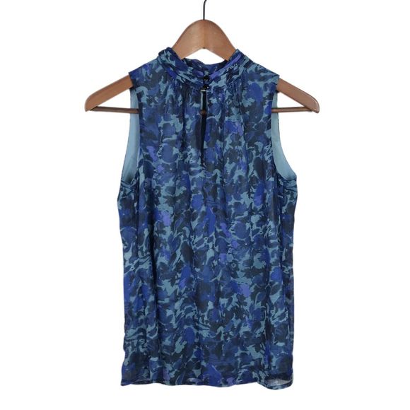 Banana Republic Tops - Banana Republic Blue Camouflage Sleeveless Blouse